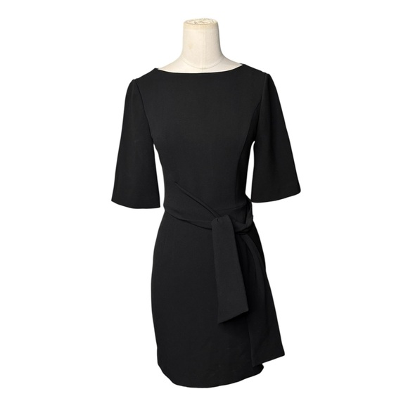 Alice + Olivia Virgil Boat Neck Wrap Dress Black Sz 2 - Picture 4 of 10